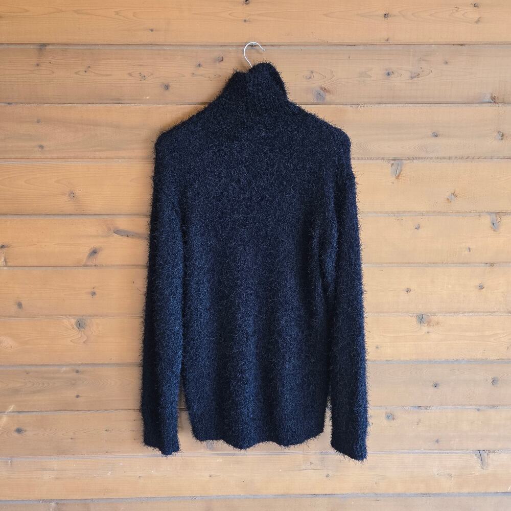 Teddy Fresh I Need A Hug Eyelash Sweater Black Rainbow Turtleneck Pullover OS - Picture 3 of 7